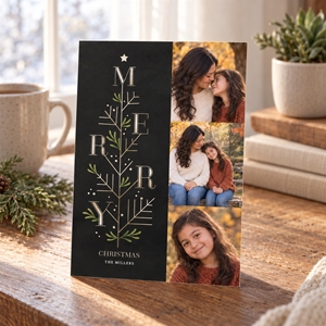 Show details for Holiday CardPrint | Vertical, 4 Photos