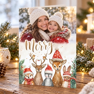 Show details for Holiday CardPrint | Vertical, 3 Photos