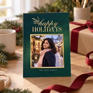 Show details for Holiday CardPrint | Vertical, 3 Photos