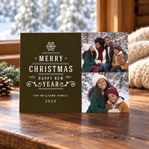 Show details for Holiday CardPrint | Horizontal, 3 Photos