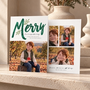 Show details for Holiday CardPrint | Vertical, 4 Photos